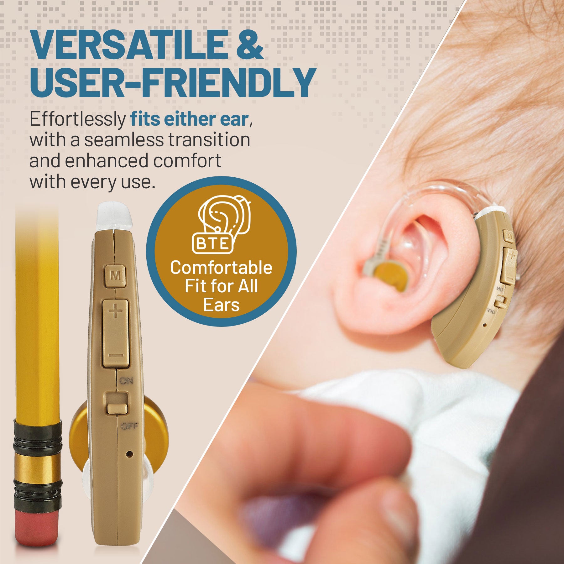 MEDca Digital Ear Hearing Aids - Beige