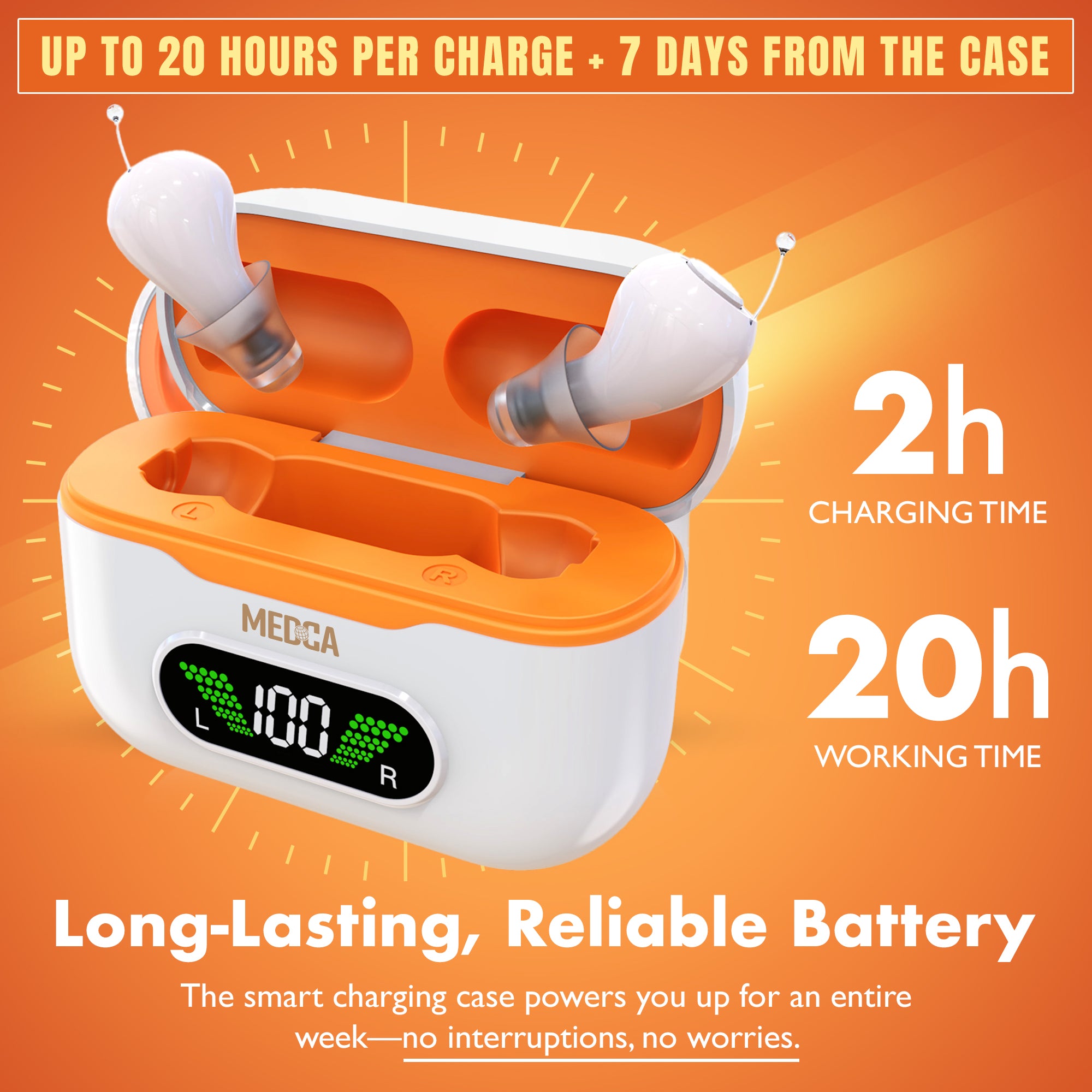 CIC Rechargeable Hearing Aids for Seniors & Adults w/ Intelligent Noise Reduction - Near-Invisible, 32-Channel, Easy Use Sound Device, Long-Lasting Battery Life, Charging Case With UV Sterilization