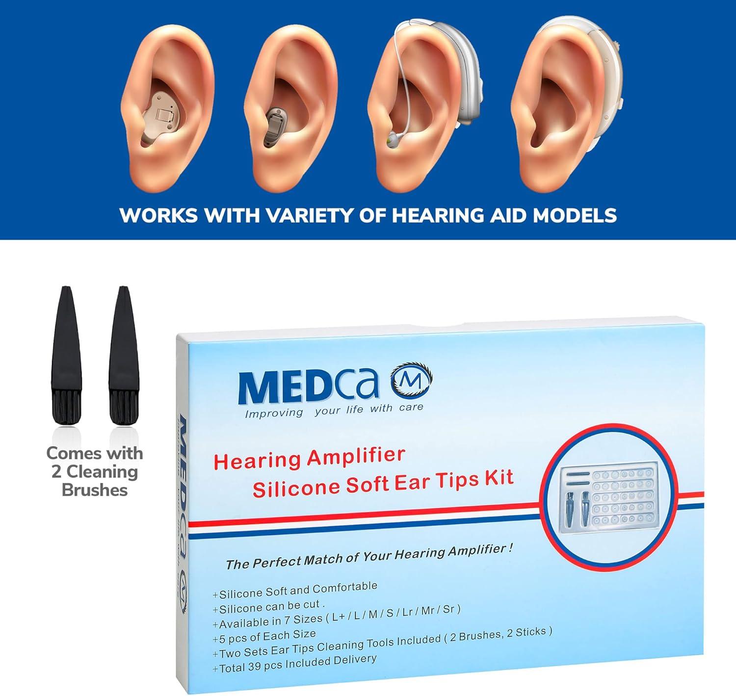 Hearing Aid Domes - Universal Domes for Hearing Aids - Sizes Small, Medium, Large & X-Large Earbud Replacements and BTE Hearing Sound Amplifiers