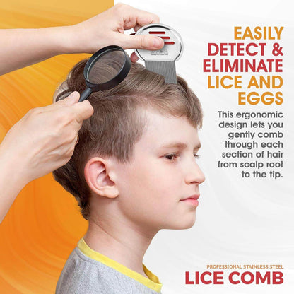 Lice Comb - Head Lice Treatment that's Individually Packaged Professional Stainless Steel Louse and Nit Combs Removes Eggs with Rounded Tips for Comfort