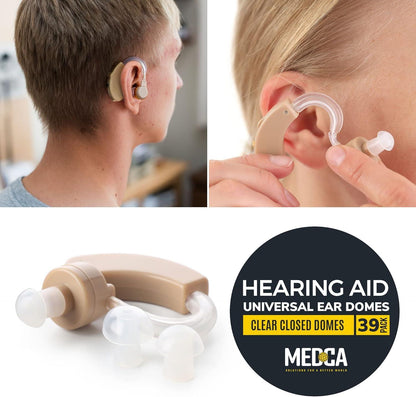 Hearing Aid Domes - Universal Domes for Hearing Aids - Sizes Small, Medium, Large & X-Large Earbud Replacements and BTE Hearing Sound Amplifiers