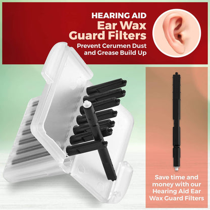 MEDca Hearing Aid Ear Wax Guard Filters - 5 Pack/40 Pieces Replacement Wax Filters Prevent Cerumen Dust and Grease Build Up Compatible w/ Phonak, Resound, Widex, Unitron and Jungle Care Hearing Aids