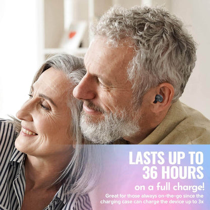 Mini Digital Hearing Aids - ITE Rechargeable Personal Sound Aids - Lightweight Hearing Aids Device with Noise Cancelling, In-Ear Detection & Volume Control Dial for Adults Seniors