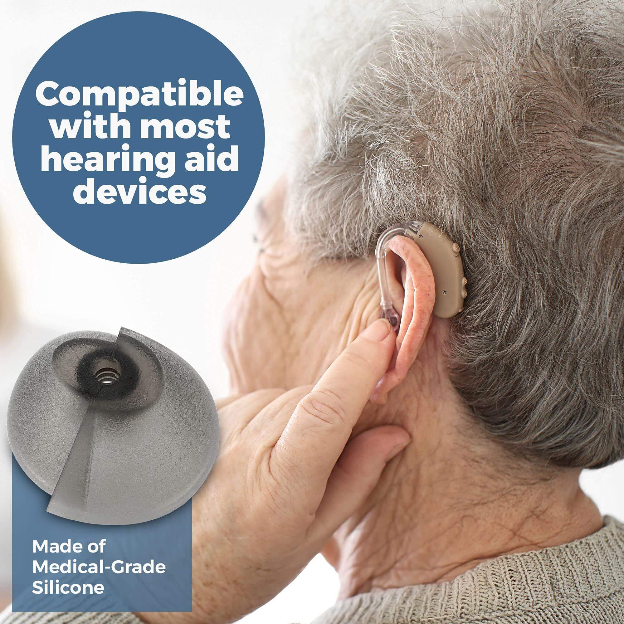 MEDca Hearing Aid Standard Receiver Tulip Domes Compatible with GN Resound Sure Fit - Universal Invisible Tip Replacement Ear Domes for BTE PSAP Hearing Amplifiers and Open Fit Models (10)