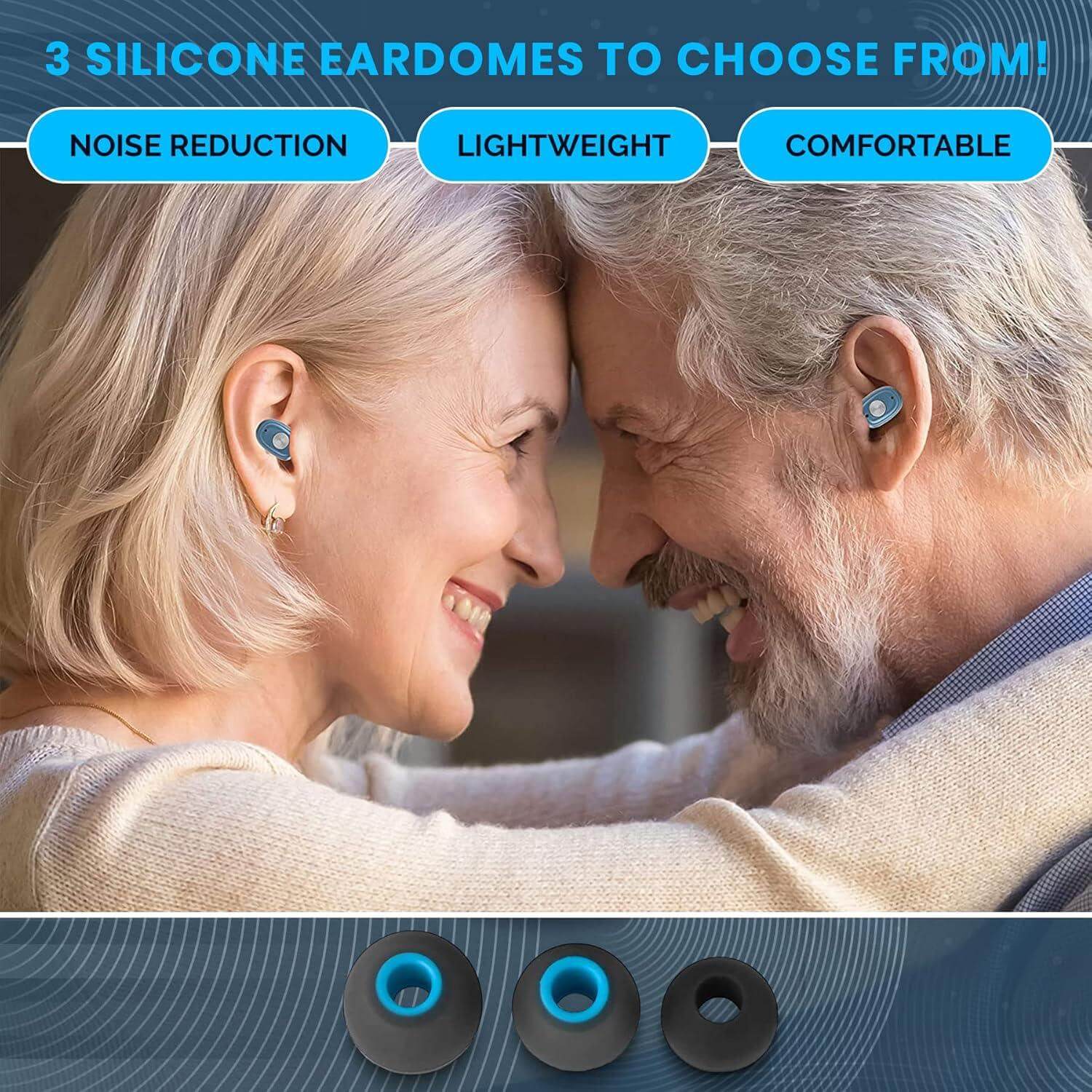 Rechargeable Hearing Aids for Seniors w/ Noise Cancelling, Digital Nano Sound Assist Device for Seniors & Adults - ITC Personal Sound Hearing Aids - One Key Control & Low Sound Distortion