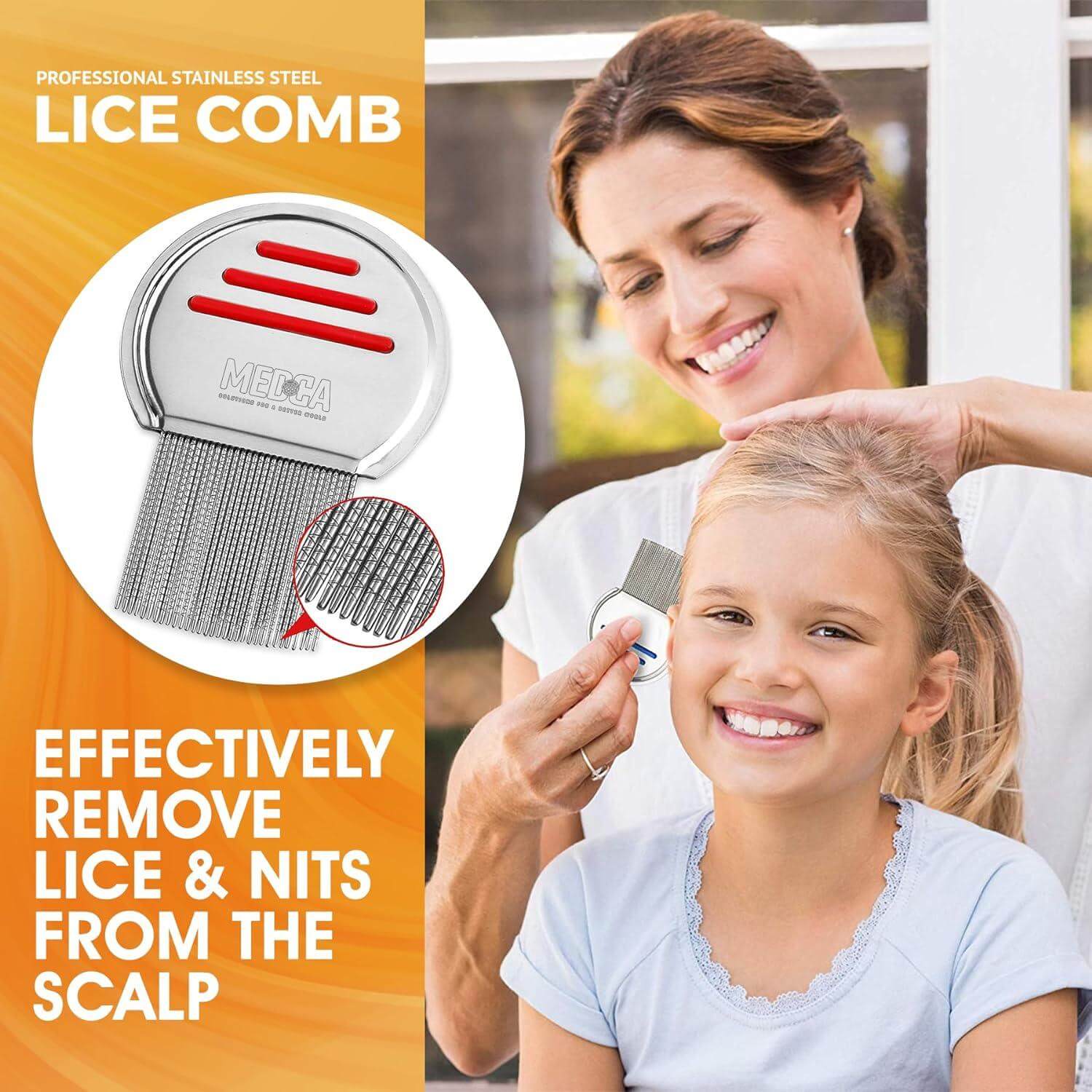 Lice Comb - Head Lice Treatment that's Individually Packaged Professional Stainless Steel Louse and Nit Combs Removes Eggs with Rounded Tips for Comfort