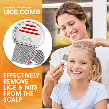 Lice Comb - Head Lice Treatment that's Individually Packaged Professional Stainless Steel Louse and Nit Combs Removes Eggs with Rounded Tips for Comfort