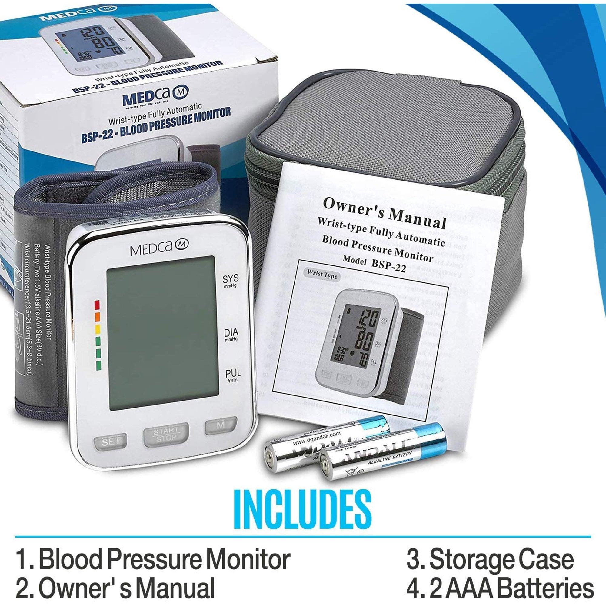 Upper Arm Blood Pressure Monitor - Large Adjustable Cuff - Automatic BP Machine with Large Backlit LCD Display and 120 Memory Readings for Fast Accurate Reading for Home Use by MEDca