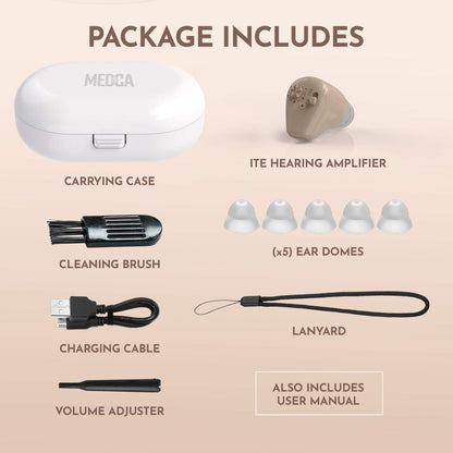 MEDca ITE Mini Rechargeable Ear Hearing Aids