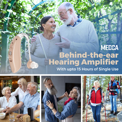 Rechargeable Digital Hearing Aids - Hearing Aids Set with New Digital Technology - Almost Invisible BTE Design with Quick Recharge - Personal Sound Aids by MEDca