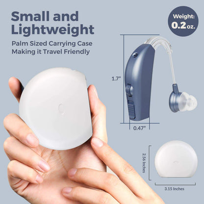 Digital Hearing Aids Pair - Rechargeable -Operated BTE Personal Sound Assist Device with 2 Modes, Volume Control & Noise Cancelling, Behind-The-Ear Aids for Adults and Seniors