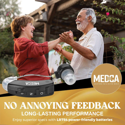 Behind the Ear Sound Aids - BTE Hearing Ear Amplification Device and Digital Hearing Aids for Seniors PSAD for the Hard of Hearing, Noise Reducing, Black, By MEDca for Seniors PSAD for the Hard of Hearing, Noise Reducing, Black, By MEDca