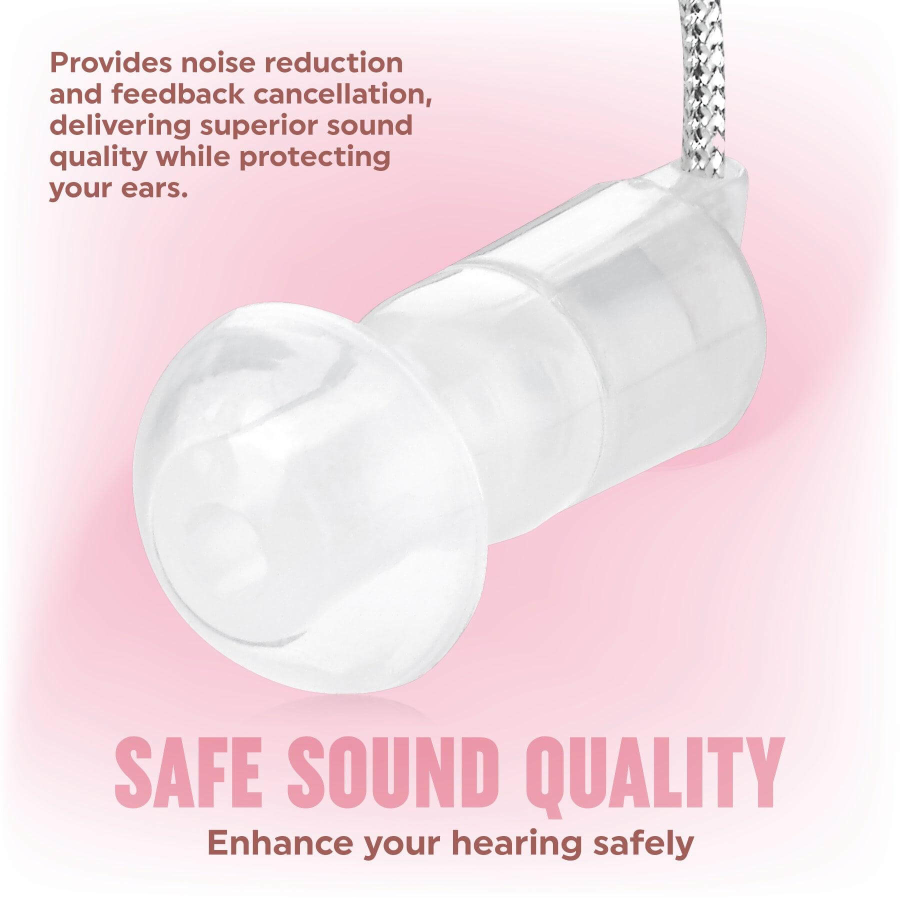 Digital Hearing Aids - Behind the Ear Sound Aids Set, BTE Hearing Ear Amplification Device and Digital Sound Enhancer PSAD for Hard of Hearing, Noise Reducing Feature, Pink by MEDca