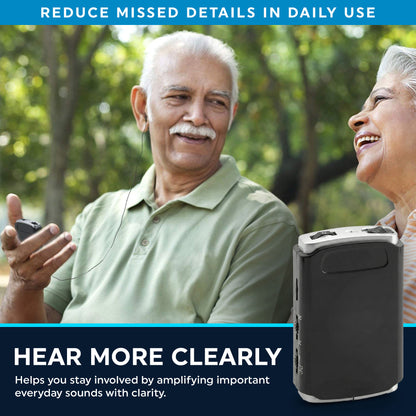 Sound Aids - Pocket Sound Voice Enhancer Device with Duo Mic/Ear Plus Extra Headphone and Microphone Set, Personal Sound Aids Device by MEDca