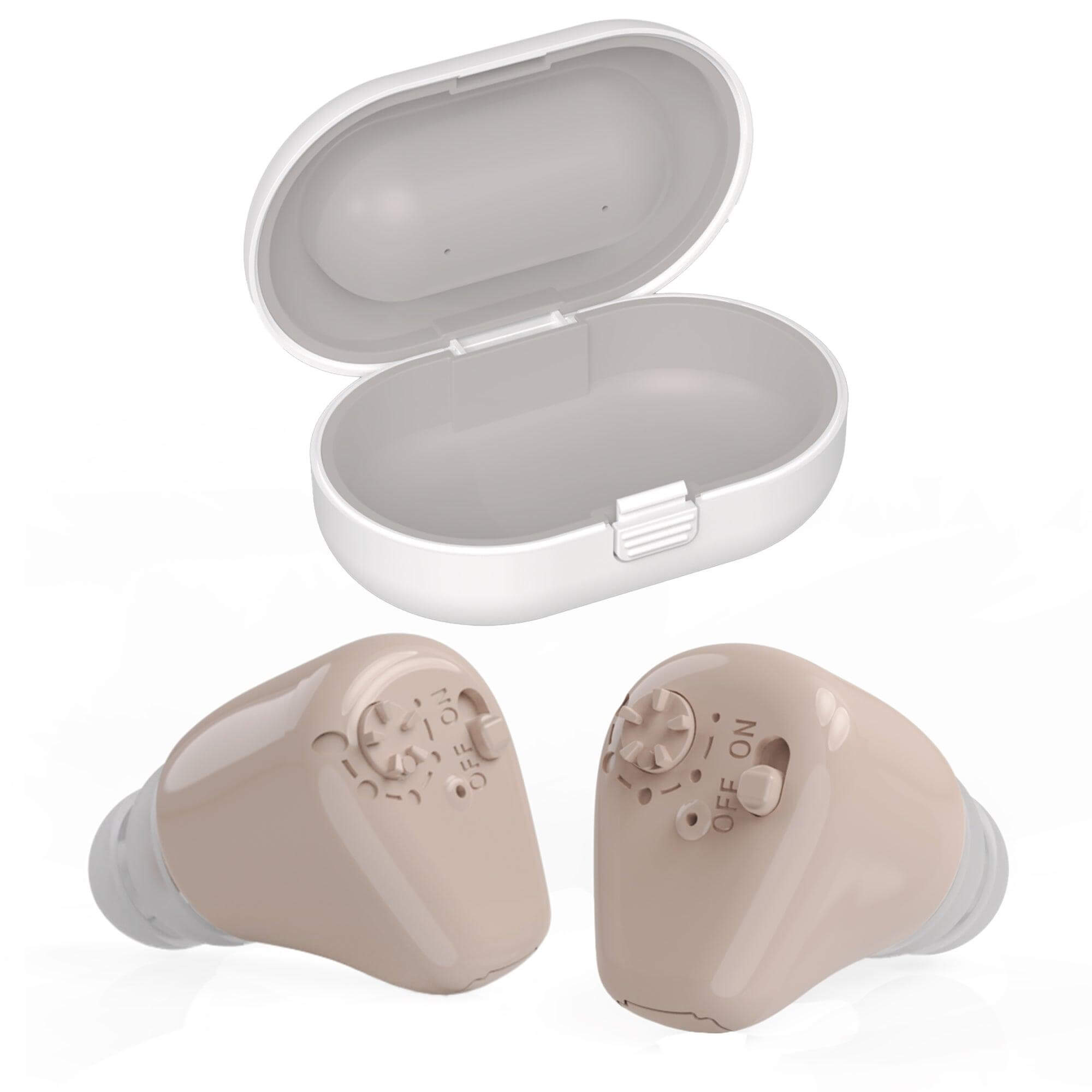 Digital Hearing Aids - (Set of 2) Mini ITE In-the-Ear Rechargeable Personal Sound Aids