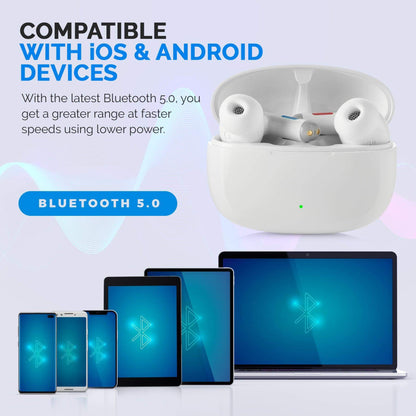 Hearing Aids Earbuds - Rechargeable, Wireless Bluetooth Audio and Personal Sound Enhancement Device Aids for Adults Seniors with Noise Canceling, Feedback Reduction and Portable Charging Case