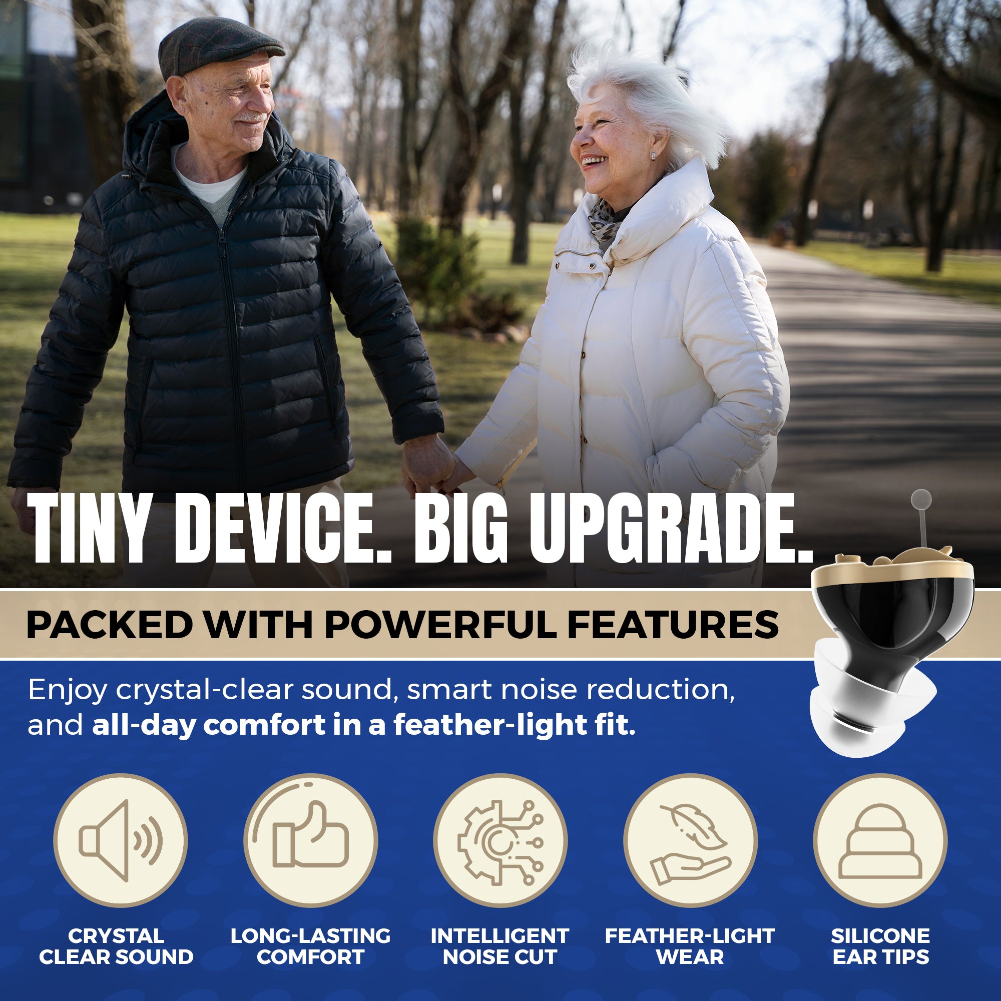 Digital Hearing Aids - Invisible in Canal (CIC) in-Ear Mini Sound Enhancer Set, Near-Invisible, Noise Cancelling, Personal Sound Hearing Aids