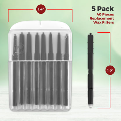 MEDca Hearing Aid Ear Wax Guard Filters - 5 Pack/40 Pieces Replacement Wax Filters Prevent Cerumen Dust and Grease Build Up Compatible w/ Phonak, Resound, Widex, Unitron and Jungle Care Hearing Aids