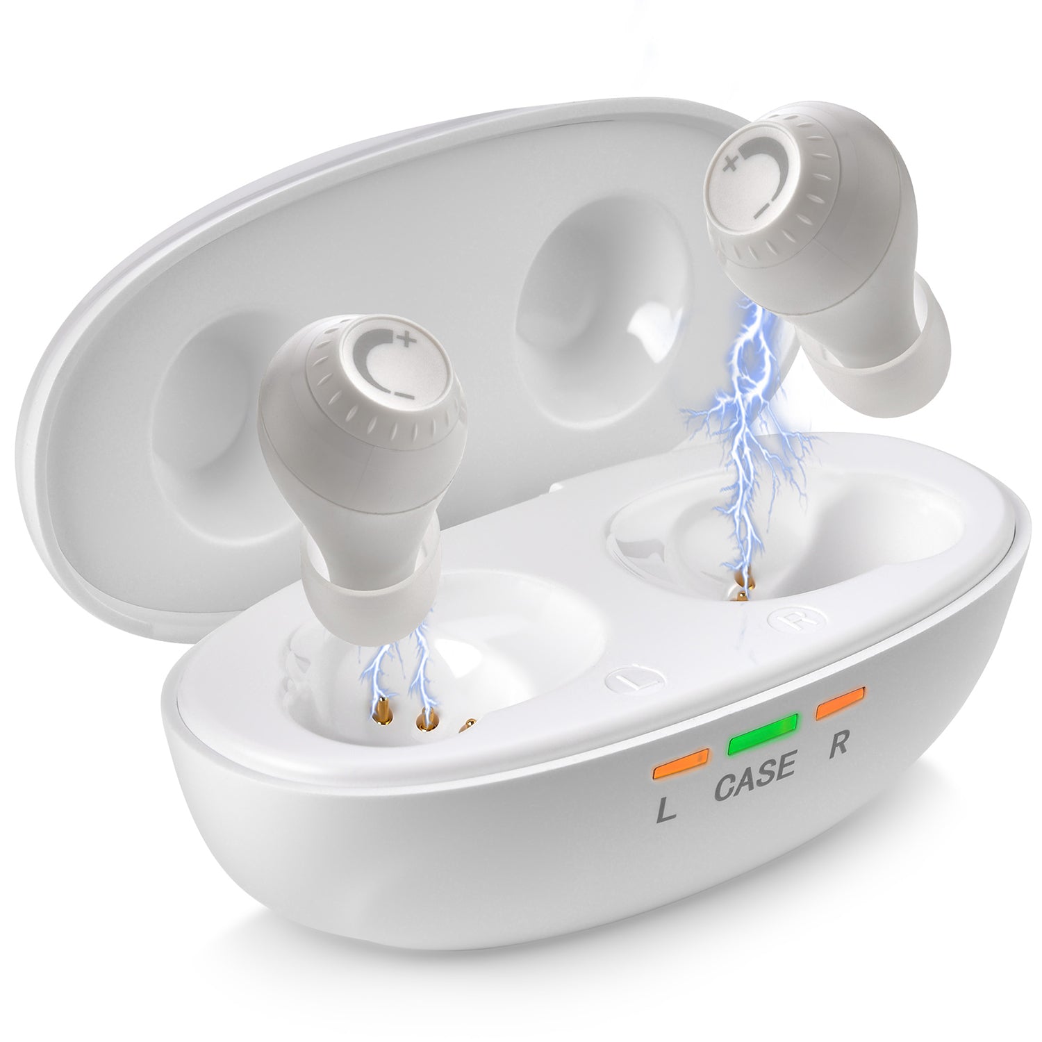Mini Digital Hearing Aids - ITE Rechargeable Personal Sound Aids - Lightweight Hearing Aids Device with Noise Cancelling, In-Ear Detection & Volume Control Dial for Adults Seniors