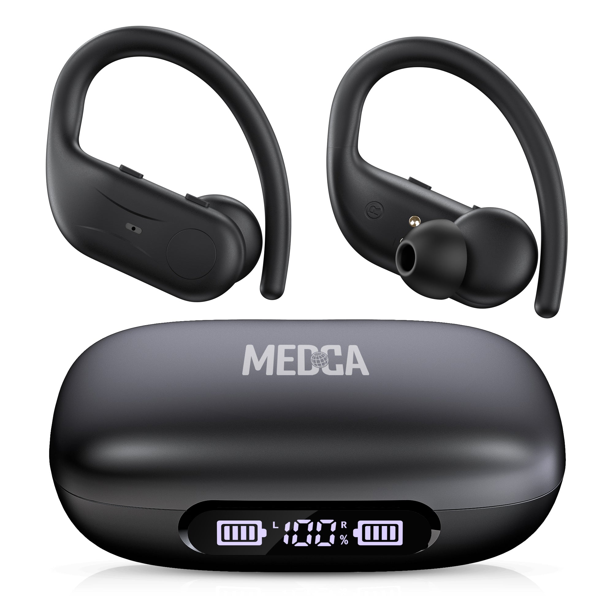 Rechargeable Bluetooth Hearing Aids for Seniors - Easy-to-Use Behind the Ear Sound Amplifier with Automatic Noise Cancelling - BTE Hearing Loss Aids for Adults Men & Women w/ LED Charging Case